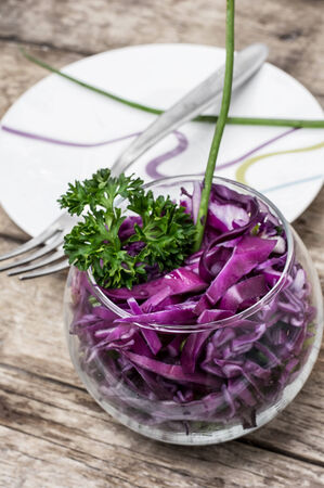 salad from fresh cabbage different varietiesの写真素材
