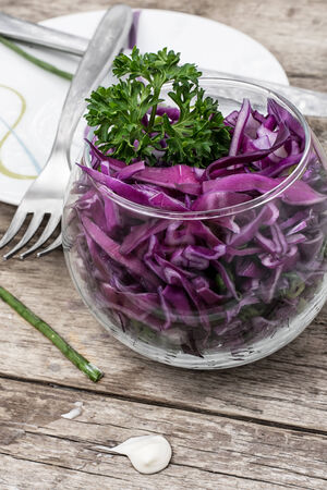 salad from fresh cabbage different varietiesの写真素材