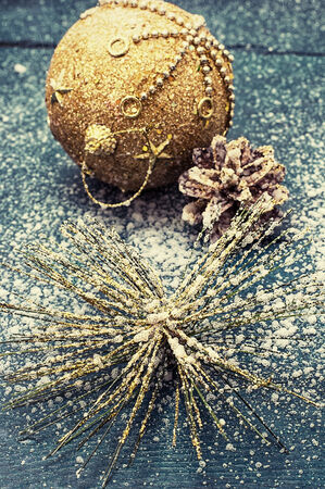 Christmas compositions and objects in vintage styleの写真素材