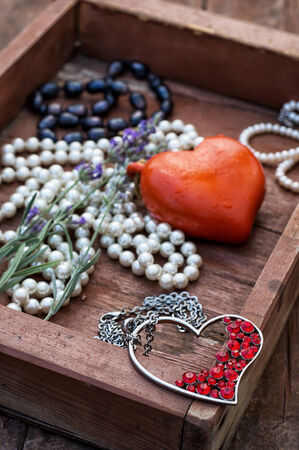 vintage props for Valentines dayの写真素材