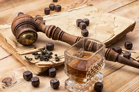 men set of pipe whiskey vintage styleの写真素材