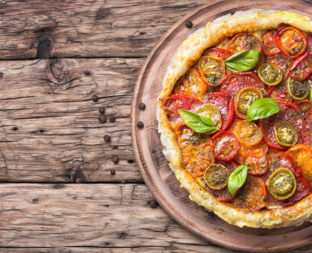Homemade vegetarian pizzaの写真素材