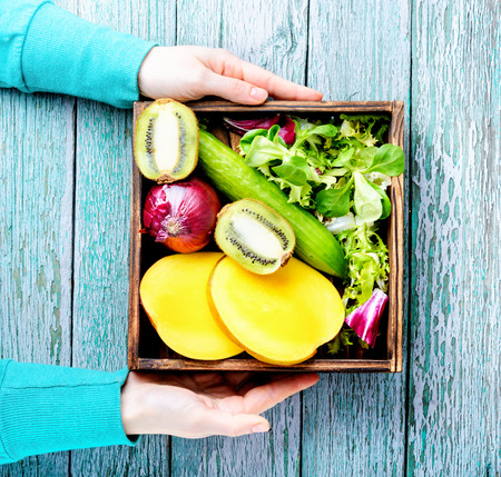 Composition with fresh fruits and vegetables. Detox dietの写真素材