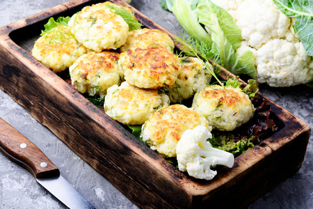 Healthy fried vegetable rissole with cabbage.Vegetarian rissoleの写真素材