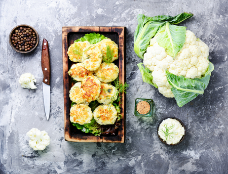 Healthy fried vegetable rissole with cabbage.Vegetarian rissoleの写真素材