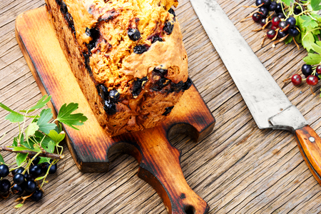 Ireland soda bread with black currant berries.Food conceptの写真素材