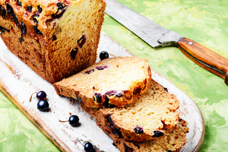 Ireland soda bread with black currant berries