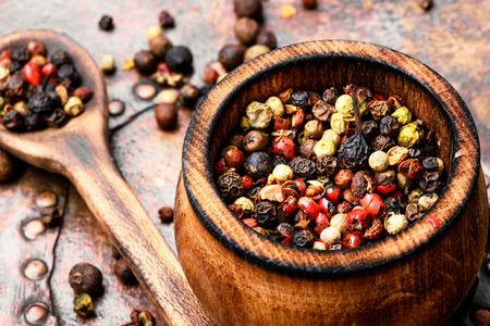 Assortment of hot pepper in the pepper boxの写真素材