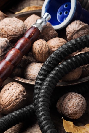Turkish shisha hookah with flavor walnut for relax.の写真素材