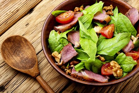 Summer salad with fresh herbs.の写真素材