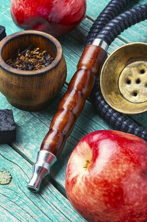 Tobacco shisha with nectarine flavor.Hookah with peach