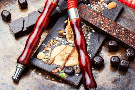 Oriental hookah with the taste of sweets.の写真素材