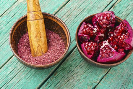 Fragrant spice made from pomegranate, Turkish seasoningの写真素材