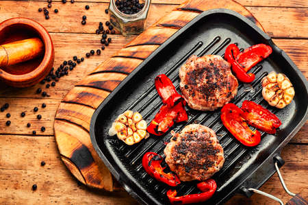 Beefsteak, beef and pork marinated in juniper berries.の写真素材