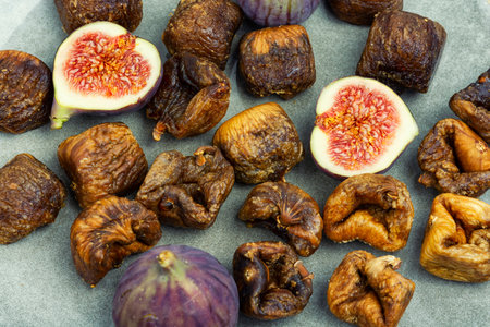 Fig tree fruits, dried figs. Dried fruit