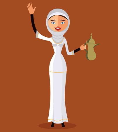 Arab woman in traditional clothes.のイラスト素材