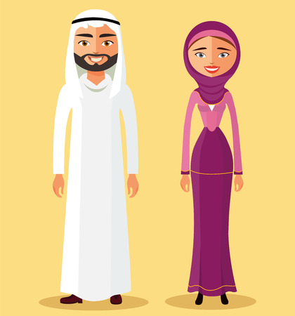 Saudi Arabia traditional coupleのイラスト素材