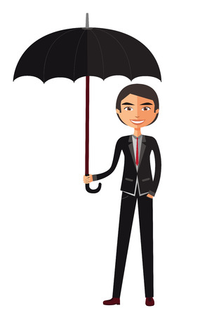 Business man with umbrella.のイラスト素材