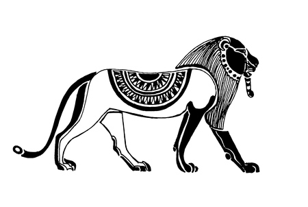 lion egyptian beautiful . Decorative lionのイラスト素材