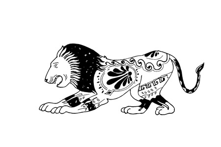 Greek old lion.のイラスト素材