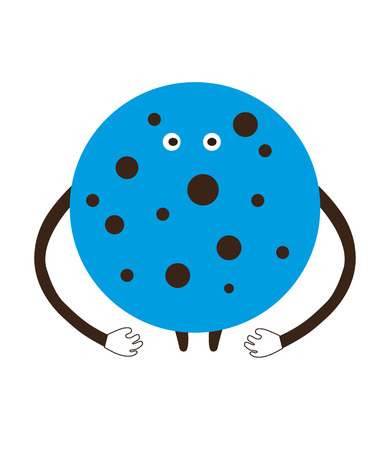 Funny ?artoon blue ?ookie on a white background vector illustrationのイラスト素材