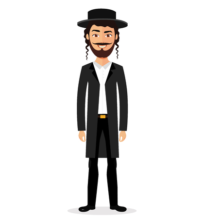 Jewish man jew vector character isolated on white background EPS 10のイラスト素材