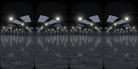 Full spherical hdri panorama 360 degrees of empty exhibition space. backdrop for exhibitions and...
