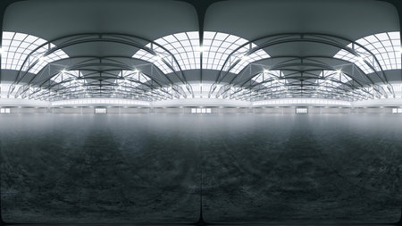 Full spherical hdri panorama 360 degrees of empty exhibition space. backdrop for exhibitions and...