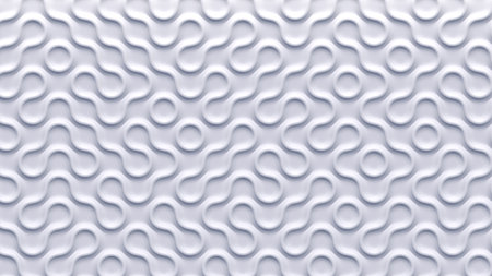 White 3d pattern waves. Light and shadow. Wall decorative panel. Render.