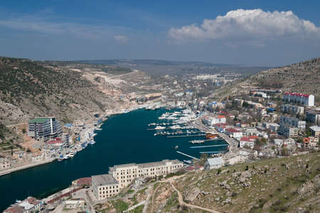 Harbor for yachts and the small shipの写真素材