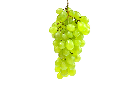 White bunch of grape on isolated white backgroundの写真素材