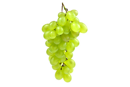 White bunch of grape on isolated white backgroundの写真素材
