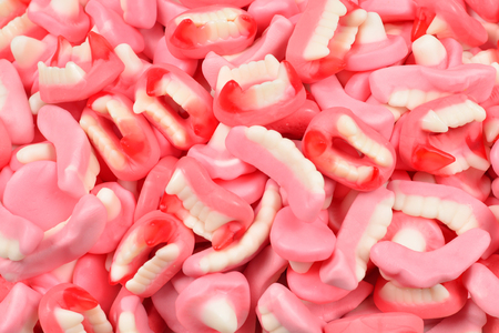 Assorted gummy candies. Top view. Jelly  sweets.の写真素材