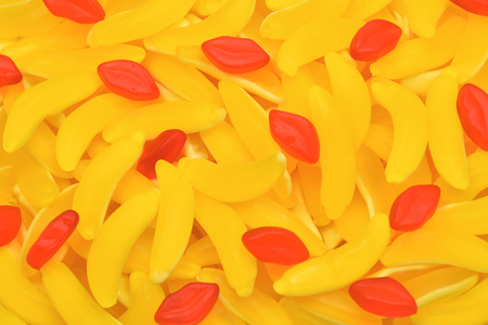 Assorted gummy candies. Top view. Jelly  sweets.の写真素材