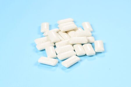 White chewing gum. Bubble gum.