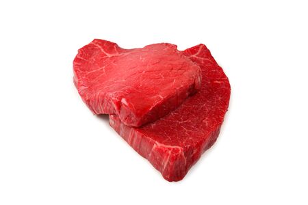 Beef steak isolated on white background.の写真素材