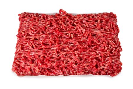Chopped meat  isolated on white background.の写真素材