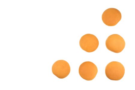 Burger bread isolated on white background.の写真素材