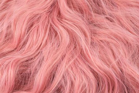 Pink beautiful wavy hair pattern. Top view.の写真素材