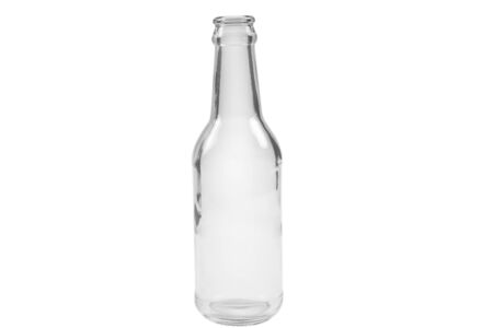Glass bottle isolated on white background. Copy space.の写真素材