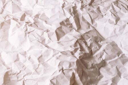 Crumpled white paper background. Top view. の写真素材