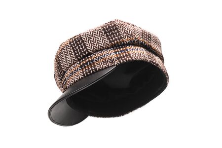 Female hat with a visor isolated on white.の写真素材