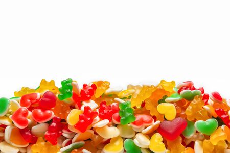 Assorted gummy candies. Top view. Jelly  sweets.の写真素材