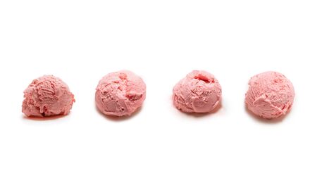 Ice-cream ball isolated on white. Top view.の写真素材