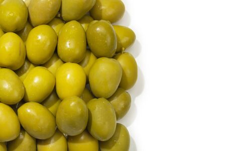 Tasty mix olives background. Top view. の写真素材