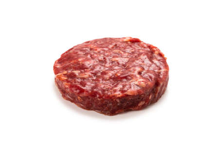 Raw minced beef isolated on white background.の写真素材