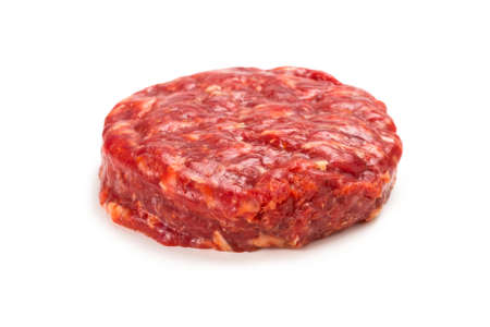 Raw minced beef isolated on white background.の写真素材