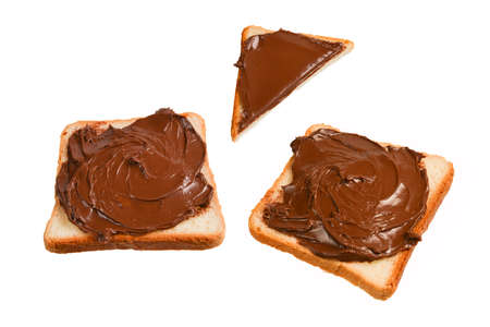 Ð¡hocolate paste sandwich isolated on white background.の写真素材