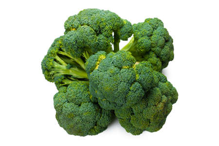 Fresh tasty broccoli isolated on white background.