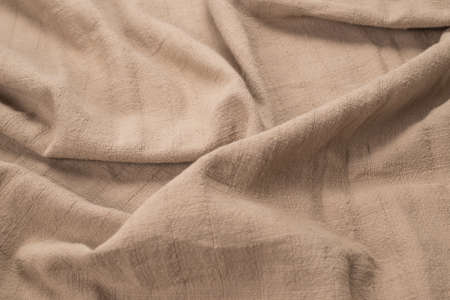 Cotton beige fabric pattern. Top view.の写真素材